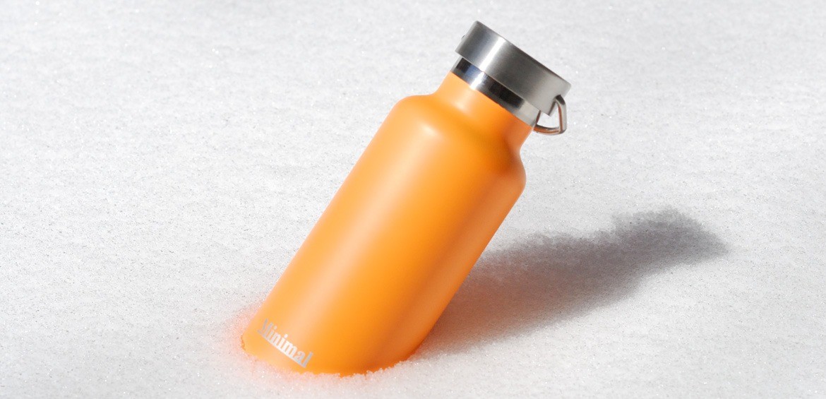 Flask in snow
