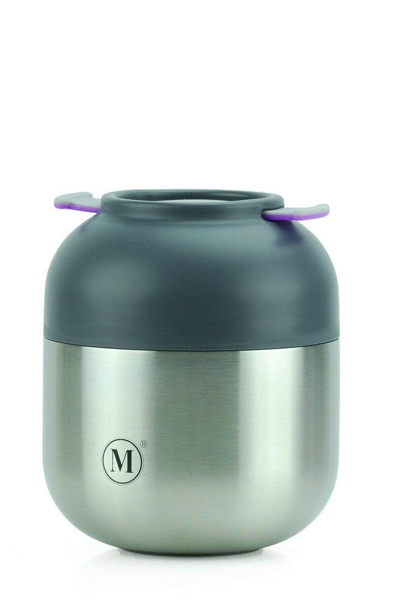 Lunch Food Jar - Vacuum Insulated Lunch Thermos with folding Spoon &  Build-in Handle - Stainless Steel