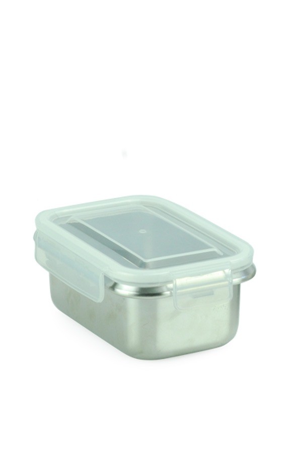 Glass food storage containers set - stainless steel lid