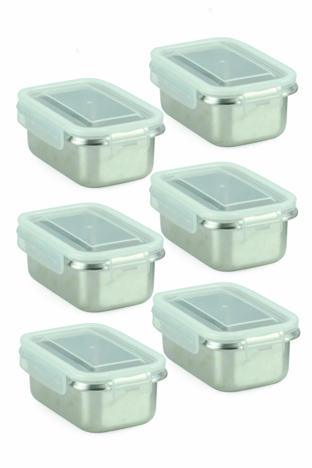 Stainless Steel Food Storage Containers - RT500ml x 6 - Minimal